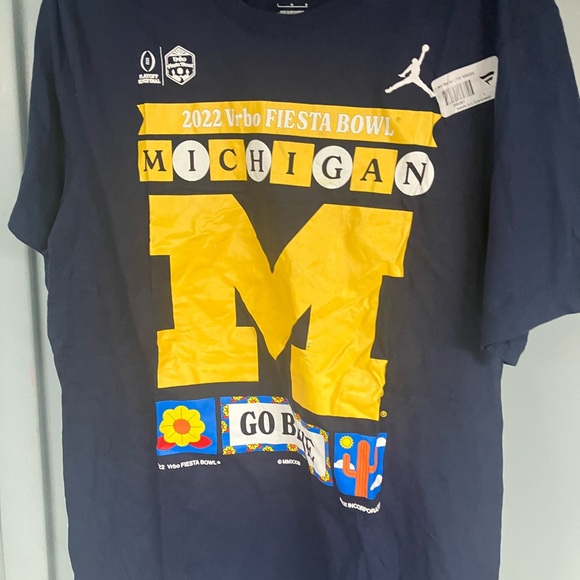Michigan wolverines ncaa Football Jordan brand 2022 fiesta bowl nike shirt large - Picture 6 of 11